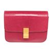 Image 1 : Celine Red Lizard Skin Leather Medium Box Shoulder Bag