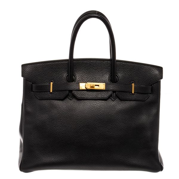 Hermes Black Ardennes Leather Birkin 35cm Handbag