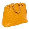 Image 2 : Chanel Vintage Yellow Caviarskin Leather Matelasse Chain Shoulder Bag