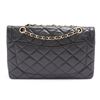 Image 2 : Chanel Black Quilted Lambskin Leather Double Flap Shoulder Bag