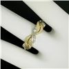 Image 7 : Antique 14k Yellow and White Gold 0.28 ctw European Diamond Wave Eternity Band R