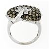 Image 8 : 10k White Gold 3.10 ctw Brown and White Diamond Leaf Heart Cluster Ring