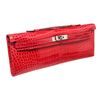 Image 2 : Hermes Red Electric Crocodile Kelly Cut Clutch Bag
