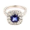 Image 2 : 1.62 ctw Sapphire and Diamond Ring - 14KT White Gold
