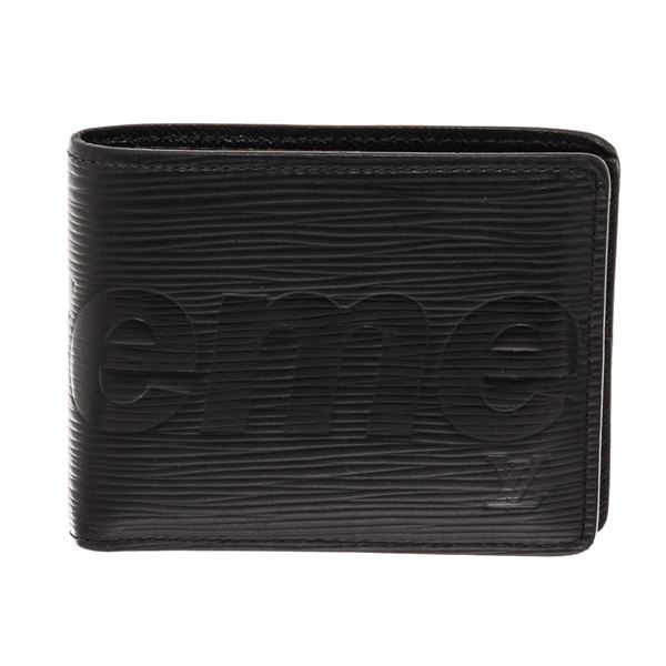 Louis Vuitton x Supreme Black Epi Leather Slender Wallet