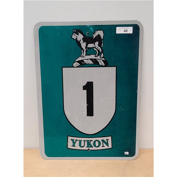ORIGINAL, VERY HARD TO FIND YUKON NO.1 HIGHWAY SIGN