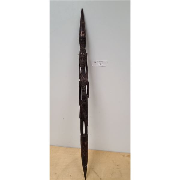 NICELY CARVED AFRICAN TALKING STICK