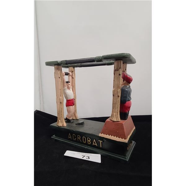 CAST IRON ACROBAT COIN BANK