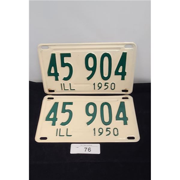 PAIR OF 1950 ILLINOIS LICENSE PLATES
