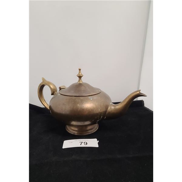 ANTIQUE BRASS TEA POT