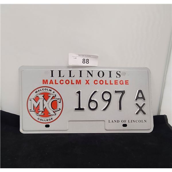 ILLINOIS MALCOLM X COLLEGE LICENSE PLATE