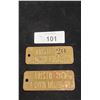 Image 1 : TWO EARLY ARISTO UNION MOTOR OIL BRASS TAGS