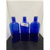 Image 1 : THREE ANTIQUE COBALT BLUE APOTHOCARY BOTTLES