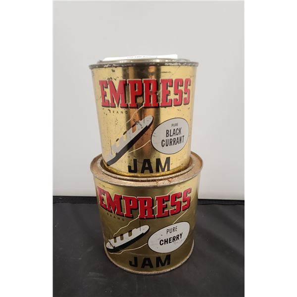 TWO VINTAGE EMPRESS JAM CANS