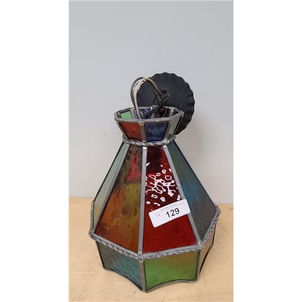 VINTAGE STAIN GLASS CHANDELIER