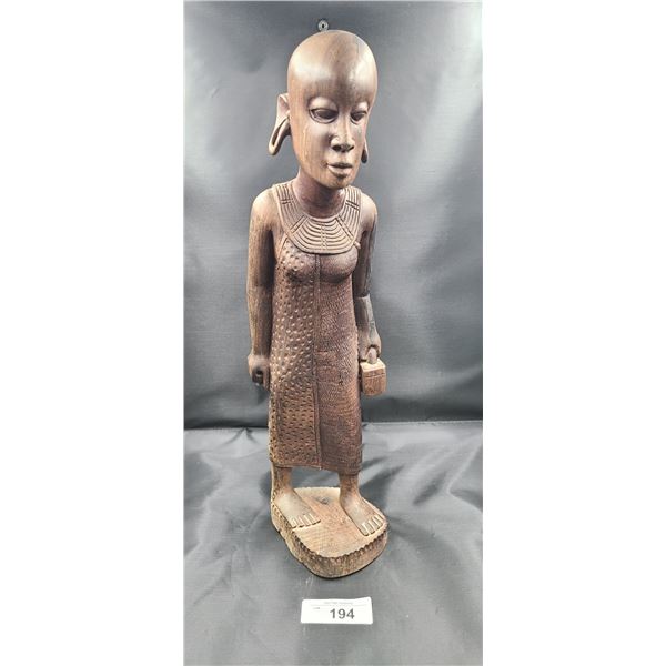 CARVED WOOD AFRICAN STATUE