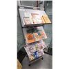 Image 1 : MAGAZINE STAND FULL OF VINTAGE CAR BOOKLETS, ETC & VINTAGE PATCHES, NO SHIPPING