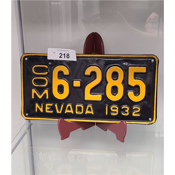1932 NEVADA LICENSE PLATE