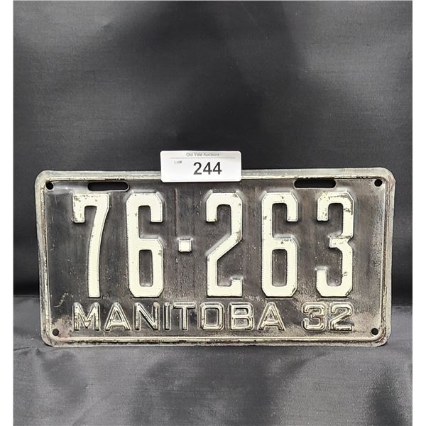 1932 MANITOBA LICENSE PLATE