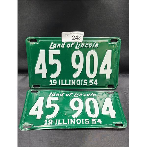 PAIR OF 1954 ILLINOIS LICENSE PLATES