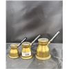 Image 1 : ANTIQUE BRASS MEASURING LADLE 3PC SET