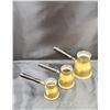 Image 2 : ANTIQUE BRASS MEASURING LADLE 3PC SET