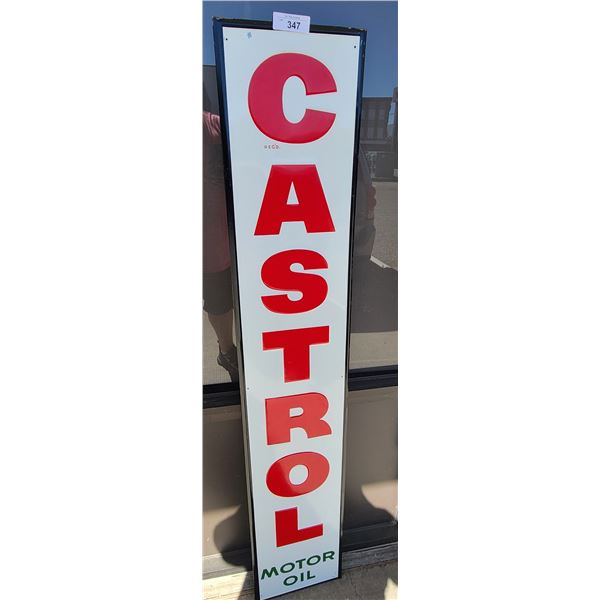 VINTAGE CASTROL MOTOR OIL EMBOSSED SIGN