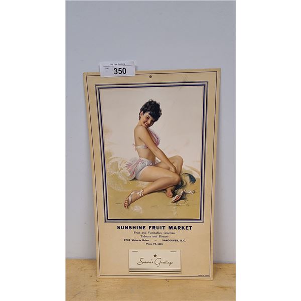 NOS 1955 PIN-UP GIRL CALENDAR, VANCOUVER  BC