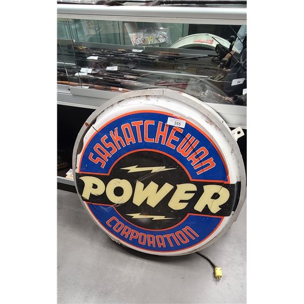 VINTAGE SASKATCHEWAN POWER CORP. LIGHT UP BUILDING SIGN, NO SHIPPING