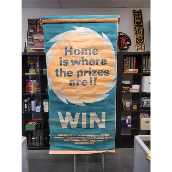ORIGINAL VINTAGE HOME OIL SERVICE STATION CANVAS BANNERS