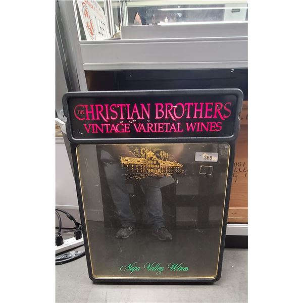 CHRISTIAN BROTHERS WINES LIGHT UP SIGN BOARD