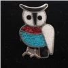 Image 1 : Vintage Navajo Chip Inlay Owl Ring, Size 6.5