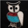 Image 5 : Vintage Navajo Chip Inlay Owl Ring, Size 6.5