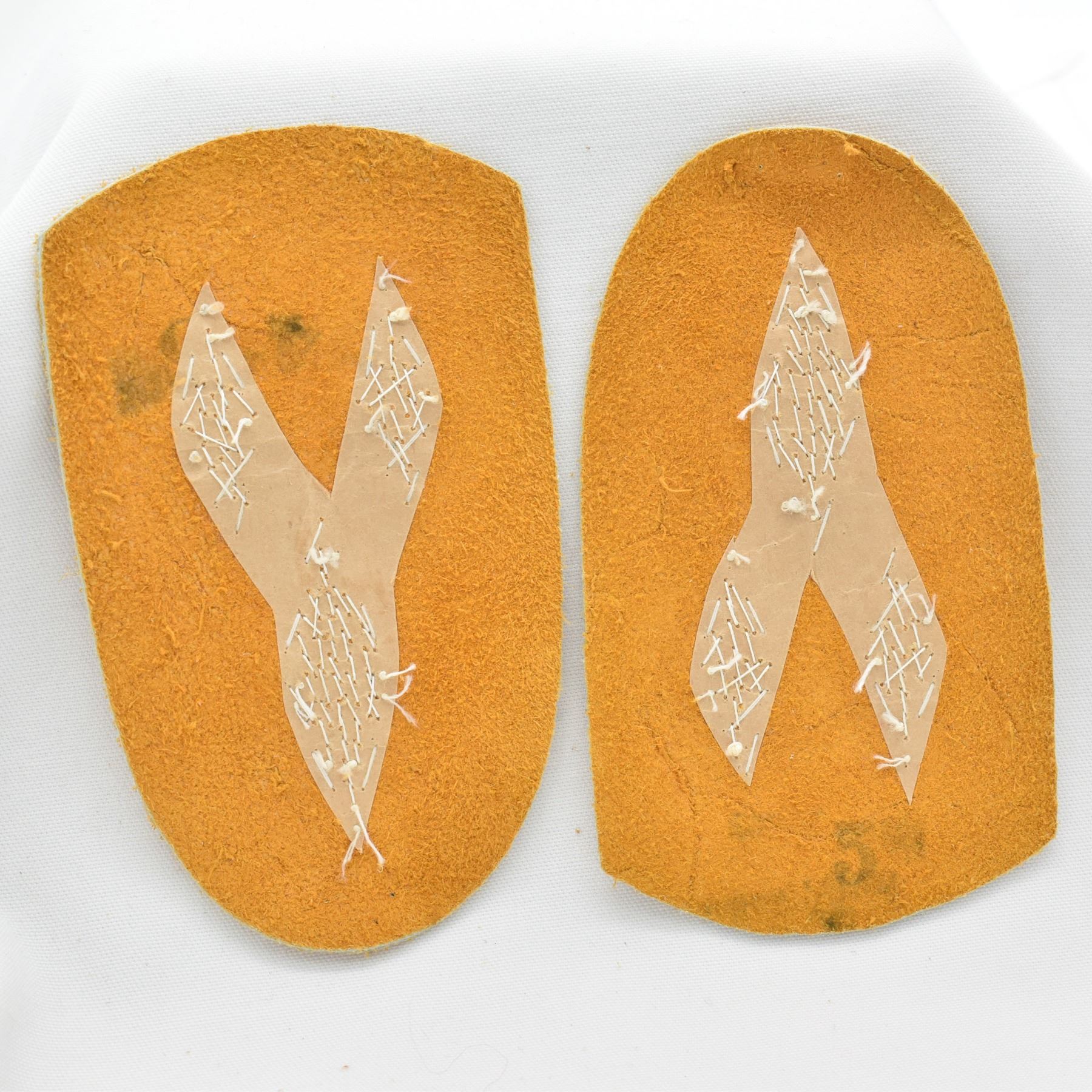 Pair Native American Beaded Vamps for Moccasins