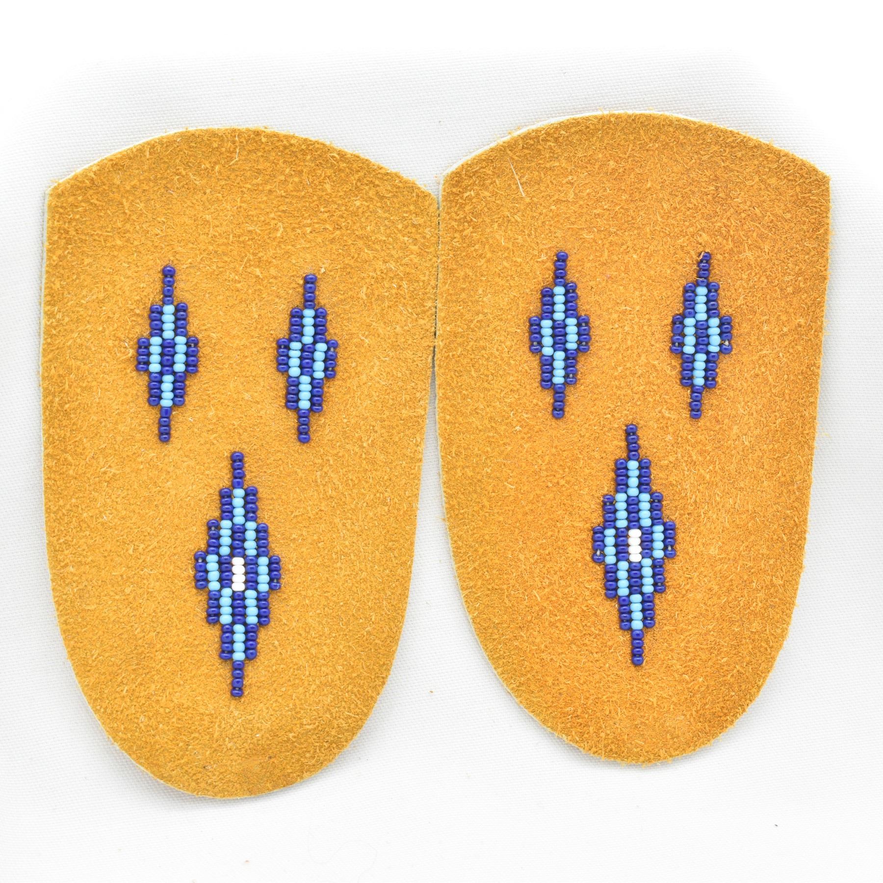 Pair Native American Beaded Vamps for Moccasins