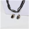 Image 3 : Sterling Onyx Earrings and Beaded Necklace