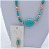 Image 2 : Turquoise Magnesite & Copper Bead Necklace