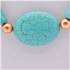 Image 3 : Turquoise Magnesite & Copper Bead Necklace