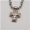 Image 2 : Silver Cross & Turquoise Nugget Choker, Earrings