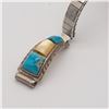 Image 2 : Navajo Sterling Shell & Turquoise Watch Band