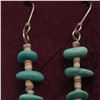 Image 3 : Navajo Turquoise and Shell Heishi Earrings