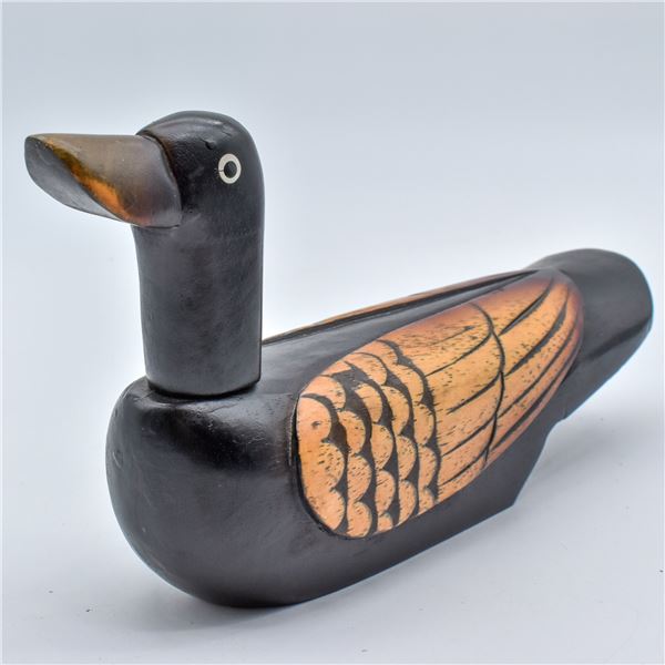 Vintage Japanese Carved Wood Duck