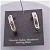 Image 2 : Navajo Sterling Hoop Earrings