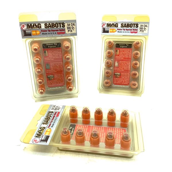 Thompson Center Mag Sabot .54 Cal, 300 gr PTX Bullets, 10 Rounds, New x3