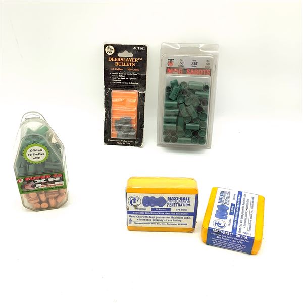 Assorted 45 Caliber and 50 Caliber Projectiles and Sabots, New