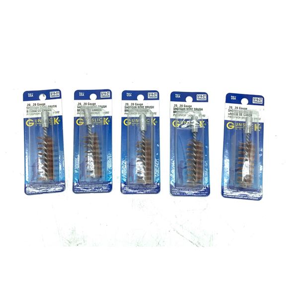 Gunslick 20, 28 Gauge Shotgun Phosphor Bronze Bore Brush x 5, New