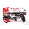 Image 1 : Crosman Triple Threat BB/ .177 Cal CO2 Powered Revolver with 2 Interchangeable Barrels, 465 f/s New