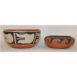 TWO SANTO DOMINGO POTTERY BOWLS