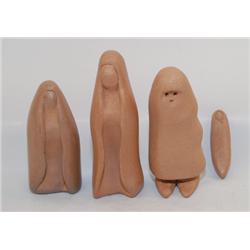 FOUR PUEBLO POTTERY FIGURES