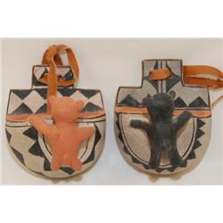 TWO COCHITI POTTERY WALL PLAQUES
